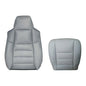 Driver Bottom & Top Perf Leather Seat Covers Gray For 2002 to 2007 Ford F-250