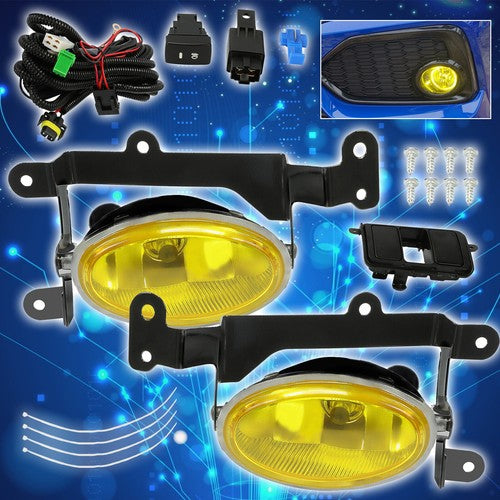 Solid Spare For Honda Civic Coupe 2006 2007 2008 Yellow Lens Bumper Fog Lights Lamp w/Wiring