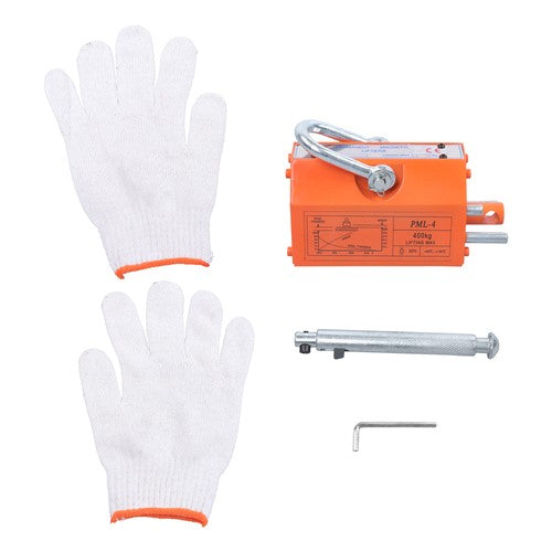 Solid Spare Magnetic Lifter Lifting Magnet Hoist 880 lbs/400 kg 2.5 Safety Factor Orange