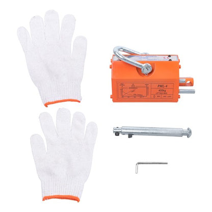 Solid Spare Magnetic Lifter Lifting Magnet Hoist 880 lbs/400 kg 2.5 Safety Factor Orange