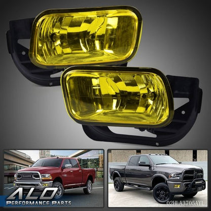 Solid Spare Fit For 2010-2018 Dodge Ram 2500 3500/09-12 Ram 1500 Yellow Lens Fog Lights Lamp