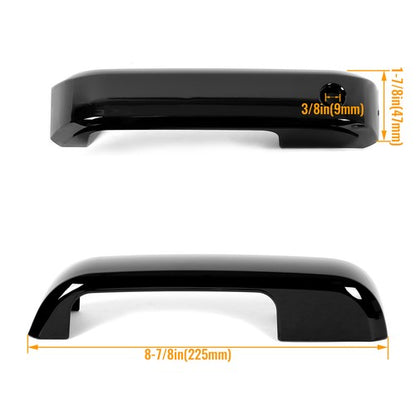 Solid Spare For Ford Ford F150 15-20 F250 F350 Crew Cab 17-22 Door Handle Cover Glossy Black