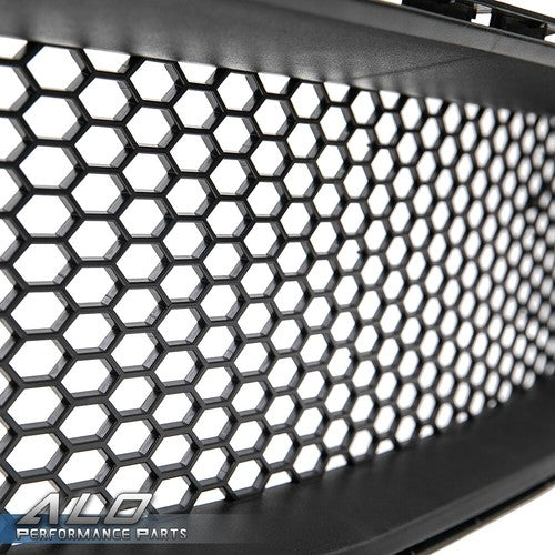 Solid Spare Fit For 2018-2021 Ford Mustang Front Bumper Honeycomb Grille W/LED DRL Light