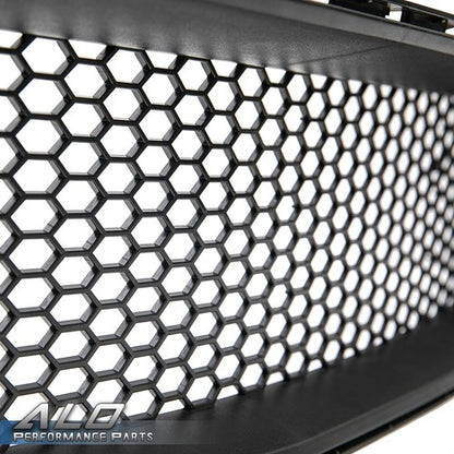 Solid Spare Fit For 2018-2021 Ford Mustang Front Bumper Honeycomb Grille W/LED DRL Light