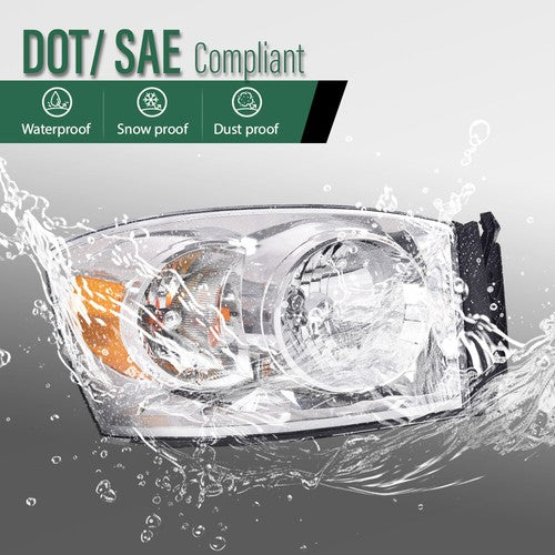 Solid Spare Fit For 07-10 Dodge Ram Truck Front Driving Headlight Lamp Right CH2503180