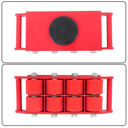 Solid Spare 12T 26400Lbs 360° Heavy Duty Machinery Mover Machine Dolly Skate Roller Trolley