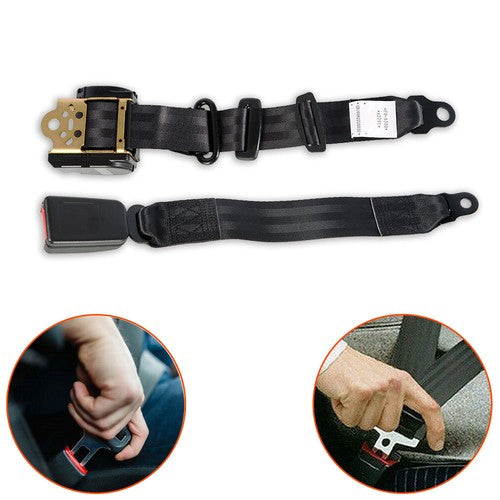 Solid Spare Seat Belt Retractable Black Shoulder 3 Point For Jeep CJ YJ Wrangler 1982-1995
