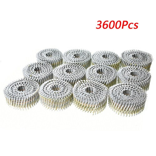 Solid Spare 3600Pcs Siding Nails 1-3/4" x 0.092"Collated Wire Coil Full Round Head 15 Degree