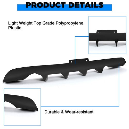 Solid Spare Rear Lower Bumper JDM Style Diffuser Lip For 03-07 Infiniti G35 2DR Coupe Black