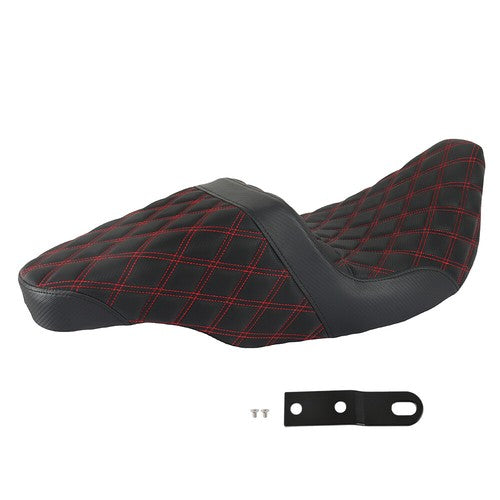 Solid Spare Step-Up Seat For Touring Road King Electra Street Glide Red Lattice Stitch US
