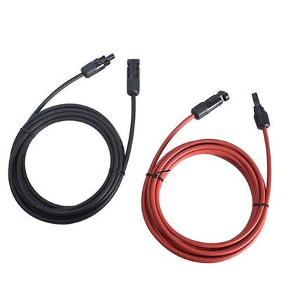 Solid Spare 1 Pair 12AWG 15ft Black+Red Solar Panel Extension Cable Wire Connector