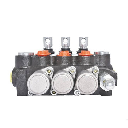Solid Spare New 3 Spool Hydraulic Control Valve Double Acting 13 GPM 3600 PSI SAE Ports