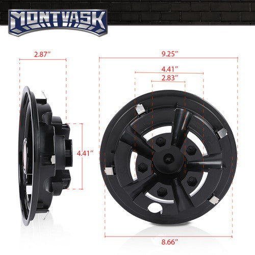 Solid Spare Golf Cart 8" Black Wheel Covers Fit For EZGO, Club Car, Yamaha- Universal