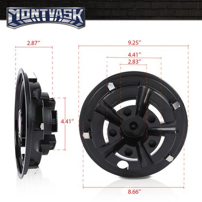 Solid Spare Golf Cart 8" Black Wheel Covers Fit For EZGO, Club Car, Yamaha- Universal