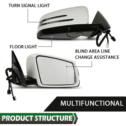 Solid Spare Fit For 10-17 Mercedes E350 E550 E400 Coupe White Passenger Side Mirror