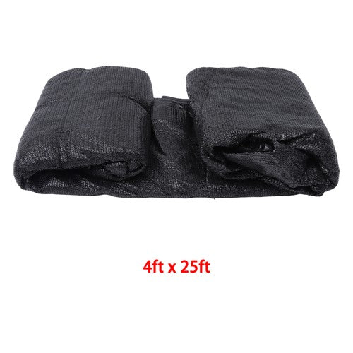 Solid Spare 4FTx25FT garden privacy fence heavy duty barrier net with zip ties black
