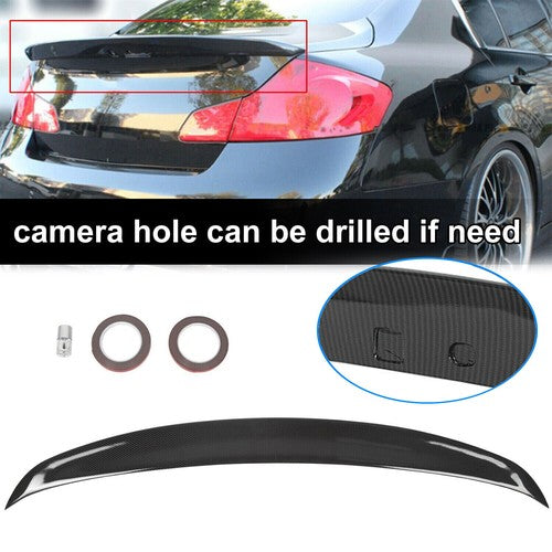 Solid Spare For Infiniti G25 G35 G37 Q40 07-15 2010 JDM Rear Trunk Wing Spoiler Carbon Look
