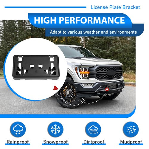 Solid Spare For Ford F-150 2021 2022 2023 Front Bumper License Plate Bracket Frame Holder