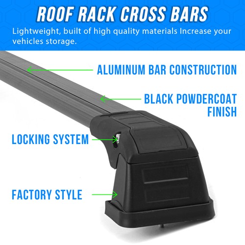 Solid Spare For Kia Soul 2014-2019 Aluminum Roof Rack Rail Cross Bars Luggage Cargo Carrier
