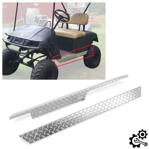 Solid Spare Aluminum Diamond Plate Rocker Panel Side Covers For EZGO TXT Golf Cart 1994-2013