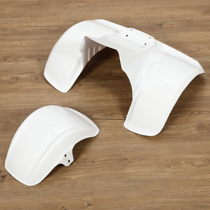 Solid Spare For Honda ATC70 ABS Painted White Front and Rear Fender Set 1978-1985