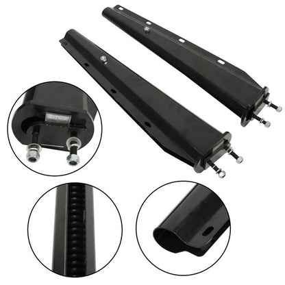 Solid Spare New 2-1/2" Bolt Spacing 30" Black Mud Flap Hanger Set Spring Loaded Straight