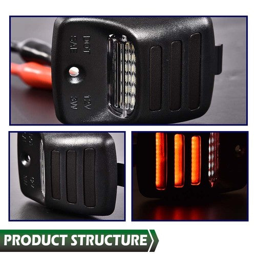 Solid Spare Fit For 05-2015 Toyota Tacoma/00-13 Tundra LED Rear Bumper License Plate Lights