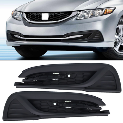 For 2013-2015 Honda Civic Textured Pair Fog Light Cover HO1039113 HO1038113