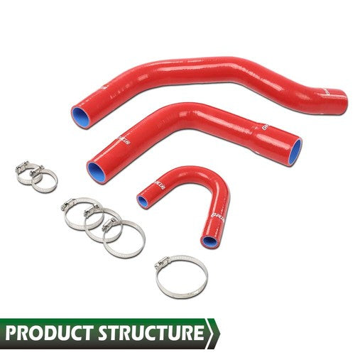 Solid Spare Fit For 72-81 Jeep AMC CJ5 CJ6 J10 J20 Wagoneer 304 360 V8 Red Radiator Hose Kit