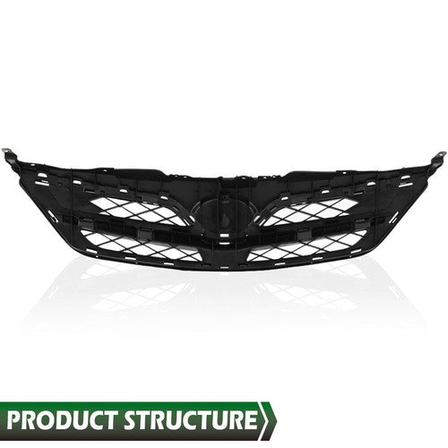 Solid Spare Fit For 2011-2013 Toyota Corolla Front Bumper Upper Grille Grill Black TO1200340