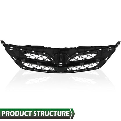 Solid Spare Fit For 2011-2013 Toyota Corolla Front Bumper Upper Grille Grill Black TO1200340
