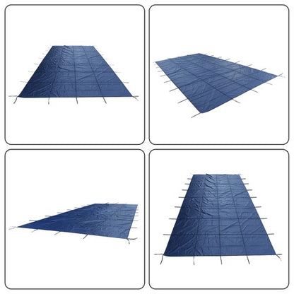Solid Spare 18x34 ft Pool Safety Cover Rectangular Inground Swimming Pool Cover For 16x32 ft