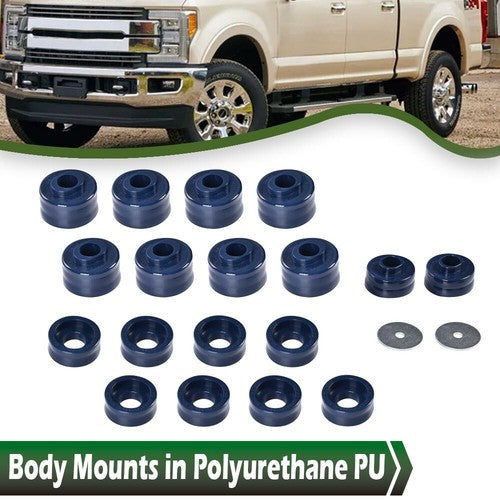 Solid Spare Body Cab Mount Bushing Kit KF04060BK Fit For 99-17 Ford F250 Super Duty 2WD/4WD