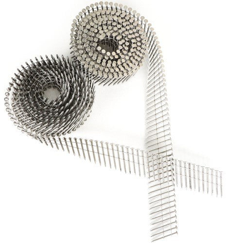 Solid Spare 15 Degree Wire Coil 1-1/2” ×.09” Ring Shank Stainless Steel Siding Nails 1200Pcs