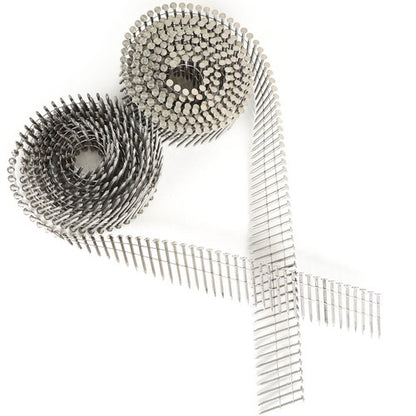 Solid Spare 15 Degree Wire Coil 1-1/2” ×.09” Ring Shank Stainless Steel Siding Nails 1200Pcs