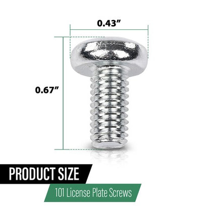 Solid Spare 101pcs License Plate Screws For Mercedes Benz Audi Japanese Cars 6mm x 12mm