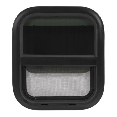Solid Spare Vertical Slider 14"x16" Aluminum RV Window w/ Trim Ring Tempered Glass Camper
