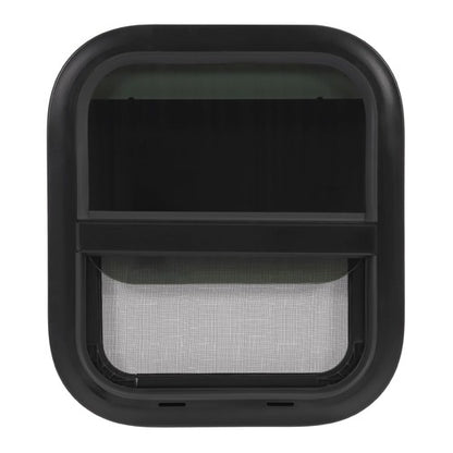 Solid Spare Vertical Slider 14"x16" Aluminum RV Window w/ Trim Ring Tempered Glass Camper