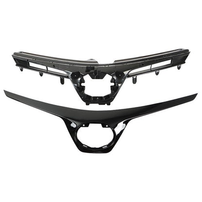 Solid Spare Painted Front Upper Grille Plastic Black NEW For Toyota Corolla SE XSE 2017-2019