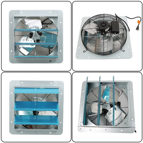 Solid Spare 14 Inch Shutter Exhaust Fan Aluminum High Speed Wall Mounted Greenhouse Garage