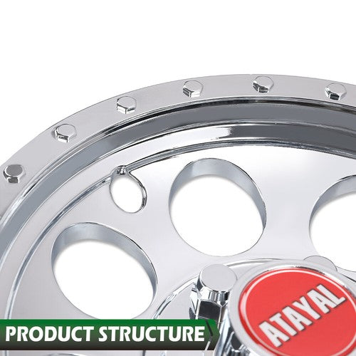 Solid Spare Fit For EZGO Club Car Yamaha Golf Cart 10" Wheel Rim Cover Set of 4 Silver