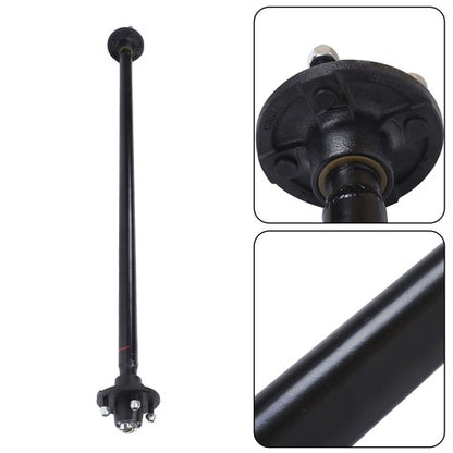 Solid Spare 4 lug-4' 2K 2000lbs Trailer Axle 56.5' Hub Face 46.5' Spring Center with U-Bolt