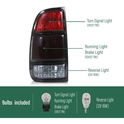 Solid Spare Fit For 00-06 Toyota Tundra Smoke Tail Lights Brake Lamps Assembly Left+Right