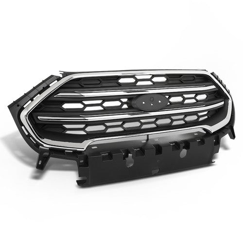 Solid Spare Fit For 2018-2022 Ford Ecosport Front Bumper Upper Grille Grill Black & Chrome