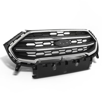Solid Spare Fit For 2018-2022 Ford Ecosport Front Bumper Upper Grille Grill Black & Chrome