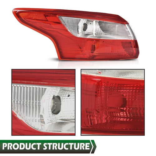 Solid Spare Rear Outer Tail Light Brake Lamp Assembly Fit For 2012-2014 Ford Focus Left Side