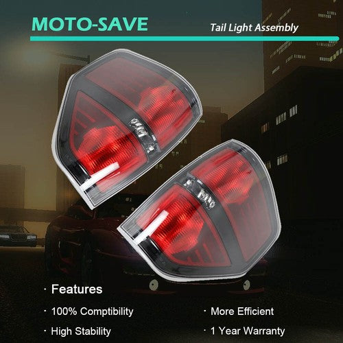 Solid Spare For 2009-2014 Ford F-150 Series Red Driver & Passenger Rear Brake Tail Lights