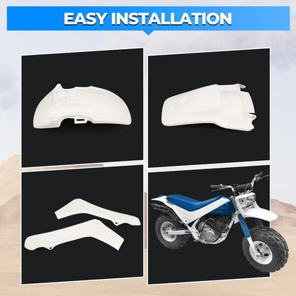 Solid Spare Plastic Body Kit Fairing Fender Side Cover White For Honda TR200 Fat Cat 86-87