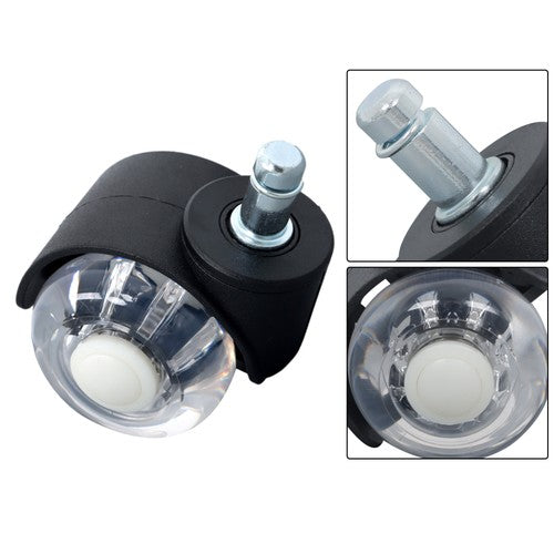 Solid Spare 2 INCH Heavy Duty Office Chair Caster Rubber 360° Swivel Wheels Replacement Set