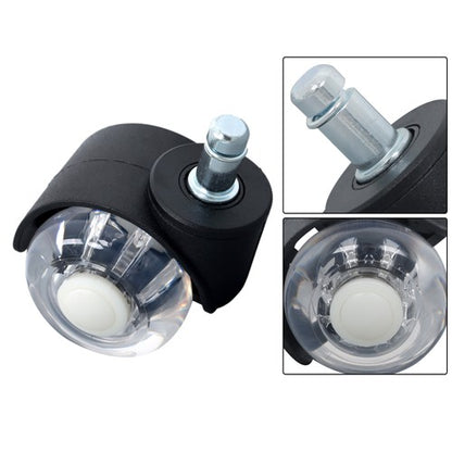 Solid Spare 2 INCH Heavy Duty Office Chair Caster Rubber 360° Swivel Wheels Replacement Set
